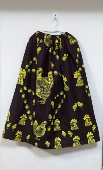 레어 아프리칸 롱 개더 스커트 닭 닭 닭 No.370