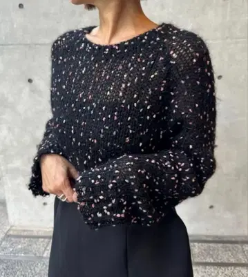 cygne 컬러풀 폼폼 니트 Sylvian 블랙