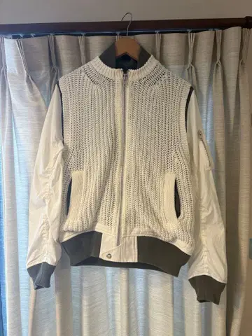 sacai 도킹 블루종 ma-1 자켓 니트 화이트 아우터