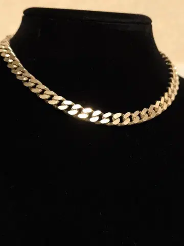 빈티지 925 스털링 실버 쿠바 링크 체인 목걸이