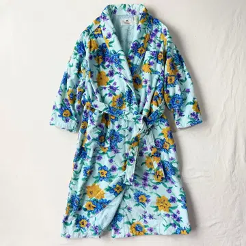 [ 새상품급 ] 플라워 꽃무늬 파일 목욕 가운 j41