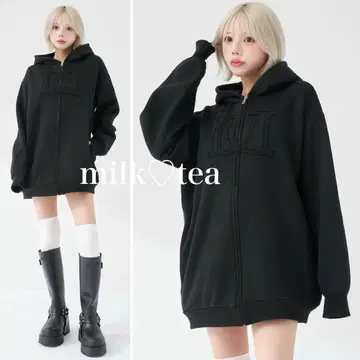 택 포함 새상품 다리치 아플리케 DD 로고 후드티 블랙