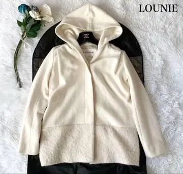 LOUNIE 후드 부착 울 코트 38 모헤어