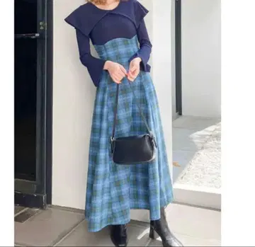 dazzlin 빅 컬러 체크 코르셋 원피스