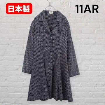 PIPIPI 도트 무늬 원피스 11AR 일본제 플레어 긴팔