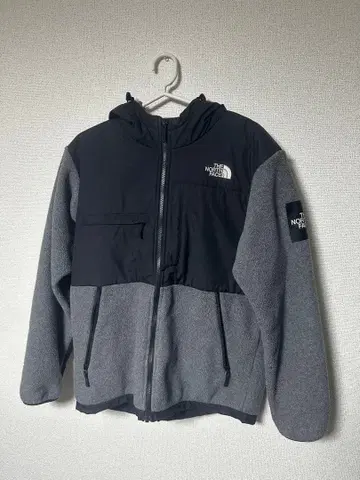 THE NORTH FACE 플리스 자켓 후드 부착 블랙/그레이 M 사이즈