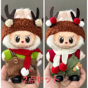 LABUBU 인형 옷 루돌프 커플룩 2세트