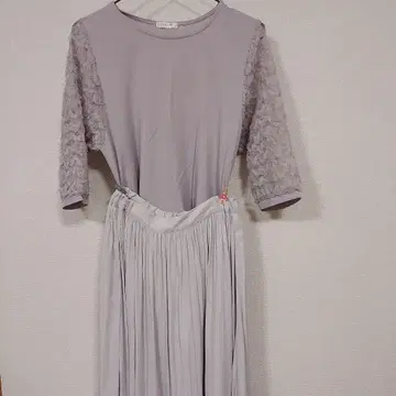 7부 소매 레이스 스커트 세트 M