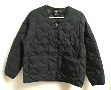 UNIQLO 노카라 울트라 라이트 다운 자켓 퀼팅 가공 블랙