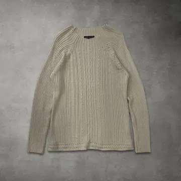 베이지 케이블 짜임 리브 니트 LL 여성용 가을/겨울 상의