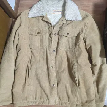 베이지 코듀로이 보아 옷깃 자켓