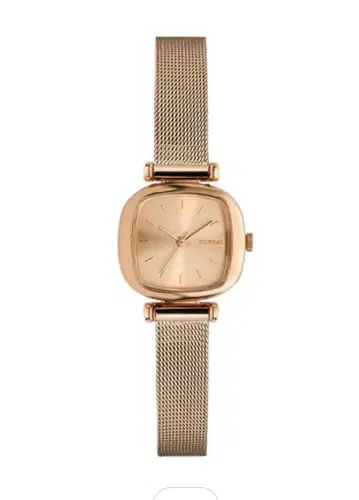 komono 핑크 골드 메쉬 밴딩 스퀘어 워치