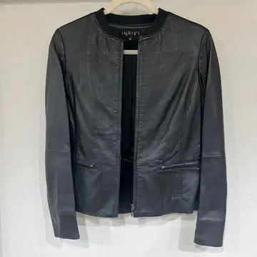 [천연 가죽] INDIVI 여성용 가죽 자켓 뒷면 디자인 있음