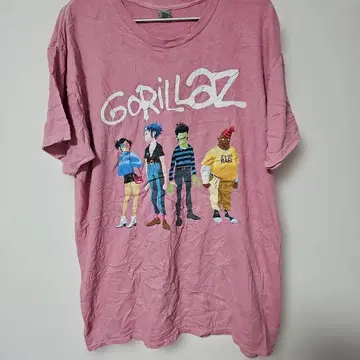 레어 Gorillaz 캐릭터 티셔츠 핑크 [ L ]