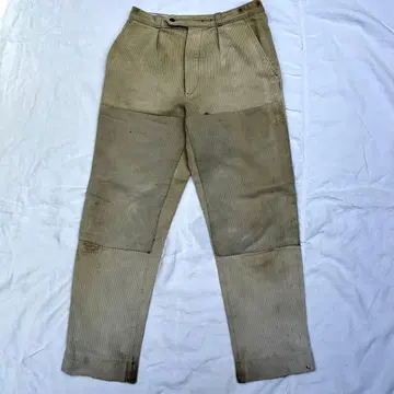 50s~60s 피케 워크 팬츠 패치워크 화이트 미색