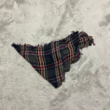 ANACHRONORM 아나크로노므 체크 무늬 프린지 스톨 아메카지