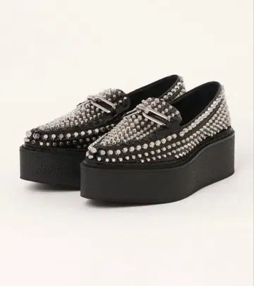 제프리 캠벨 스터드 장식 통굽 로퍼 블랙 실버