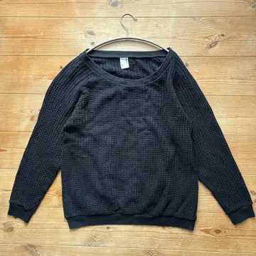 BEAMS 빔즈 코튼 니트 스웨터 블랙 그런지