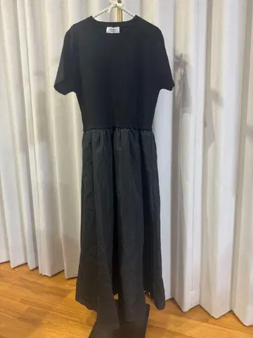 OPAQUE.CLIP 블랙 티셔츠 반팔 롱 원피스