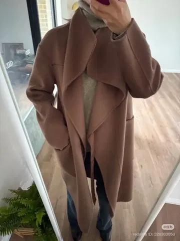 울 혼방 브라운 롱 코트 +J 유니클로 질 샌더