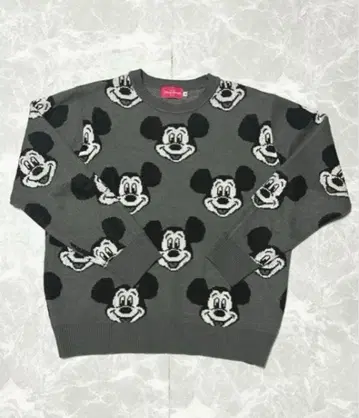 디즈니 리조트 한정판 미키마우스 니트 M 그레이 Disney