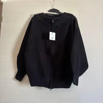 택 포함 새상품 cloche 크로셰 리브 가디건 2way 블랙