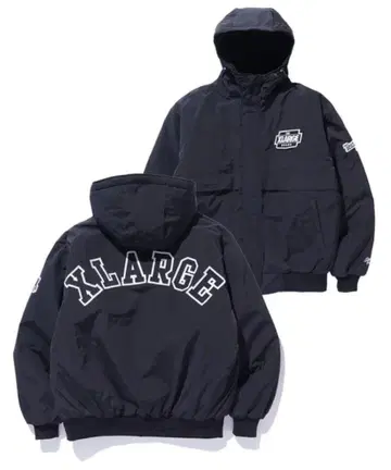 XLARGE 블랙 후드 부착 자켓