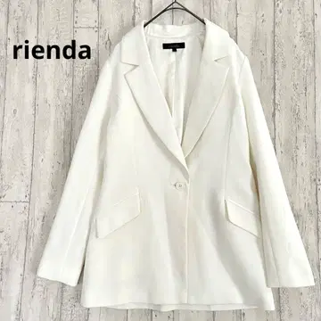 리엔다 rienda 테일러드 자켓 [ S ] 자카드 아이보리 화이트