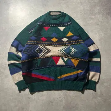 빈티지 유로 노르딕 무늬 레트로 디자인 니트 스웨터