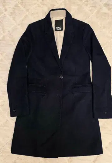 덴함 네이비 체스터 코트