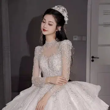 웨딩 드레스 M 프린세스 라인 럭셔리 스팽글 전 촬영 결혼식