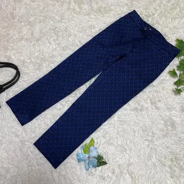 컨디션 최상 아쿠아 스큐텀 캐주얼 팬츠 블루 올 패턴 손세탁 8 M 상당