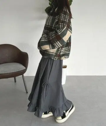 [택 포함] kutir 모듬 더블 리본 프릴 스커트