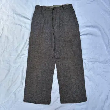 40s~50s 유로 울 그레이 헤링본 와이드 슬랙스