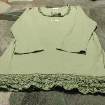 핑크하우스 피코 프릴 7부 소매 티셔츠