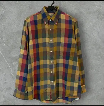 L.L.Bean NORTHWOODS 체크 무늬 플란넬 셔츠 바이크 레어