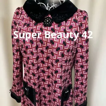 슈퍼뷰티 Super Beauty 기하학 패턴 긴팔 원피스