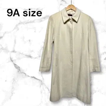 울 혼방 롱 코트 긴팔 내부 버튼 스냅 버튼 포켓 9AR 사이즈