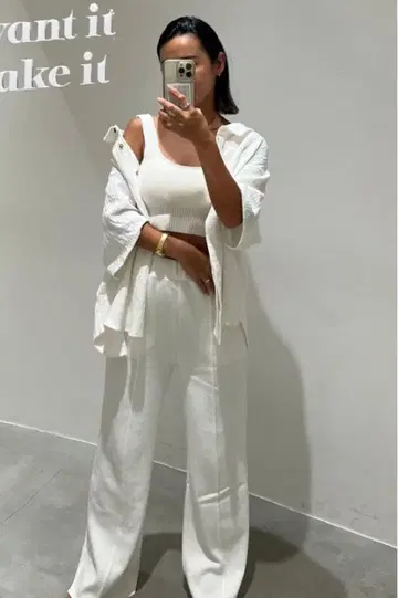 새상품 택 포함 ALEXIASTAM 와이드 팬츠 화이트 흰색