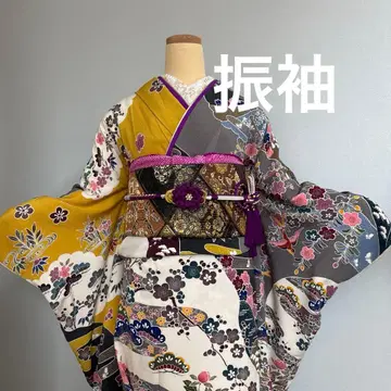 빙가타 후리소데 성인식 기모노 풀세트 톨 사이즈