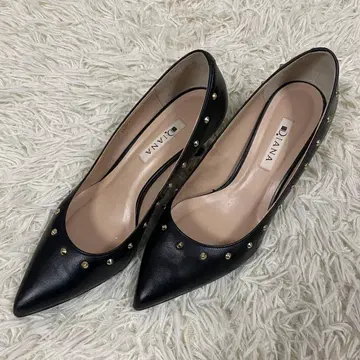 [ 새상품급 ] 다이애나 펌프스 스틸레토 가죽 블랙 24cm 블랙