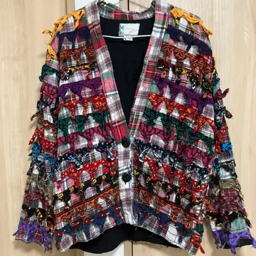 패치워크 컬러풀 가디건 자켓