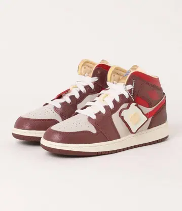 조던 하이컷 스니커즈 화이트/레드/브라운