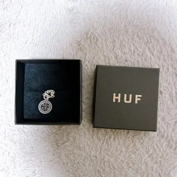 HUF 로고 참 실버 목걸이