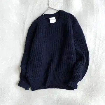 [ 새상품급 ] Whim Gazette 아제 볼륨 풀오버 울 네이비