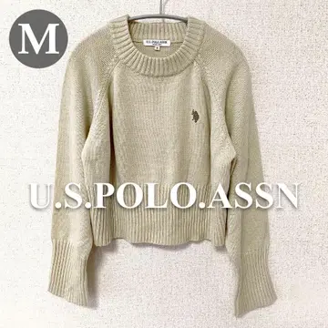 [ U.S. POLO ASSN. ] 숏 기장 니트 아이보리 M 사이즈