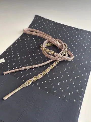 미사용 새상품!! 세련된 이가 허리띠 &  원단 오비 장식 천 2세트