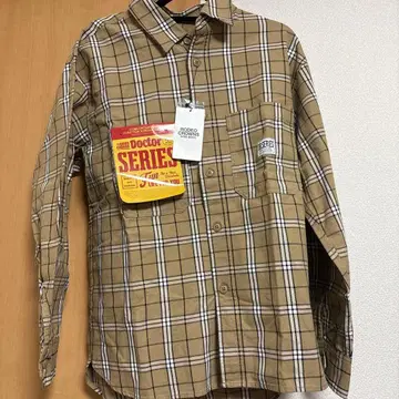 로데오 크라운즈 베이지 체크 긴팔 셔츠 M