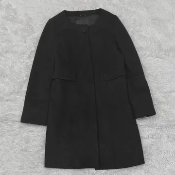 언타이틀 노카라 울 롱 코트 블랙