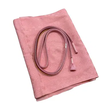 유61 새상품급 일본 의류 허리띠 벚꽃 패턴 오비 장식 천 세트